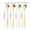 4Pcs/Set Mixing Spoons Small Flower Teaspoon Stainless Steel Coffee Spoon Cute Ice Cream Dessert Spoon Kitchen Accessories