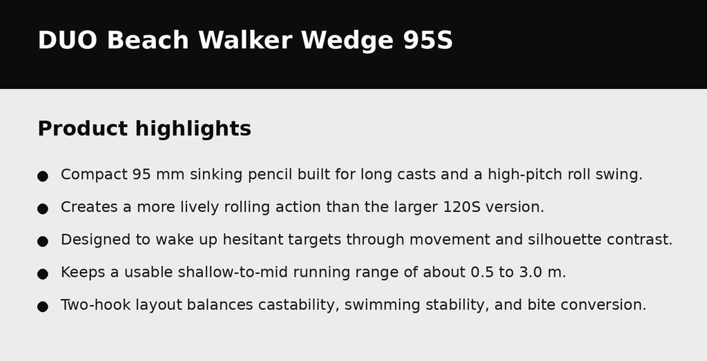 Duo Beach Walker Wedge 95 mm 30 grams Sinking Lure CQA0122 (3381)