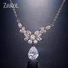 ZAKOL Elegant Temperament Pendant Style Cubic Zircon Women's Necklace Bride Banquet Shiny Charming Fashion Jewelry Gifts