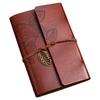 Retro A6 Leather Cover Notebook: Japanese Korean Style Planner & Travel Diary with Leaf Design and Strap.