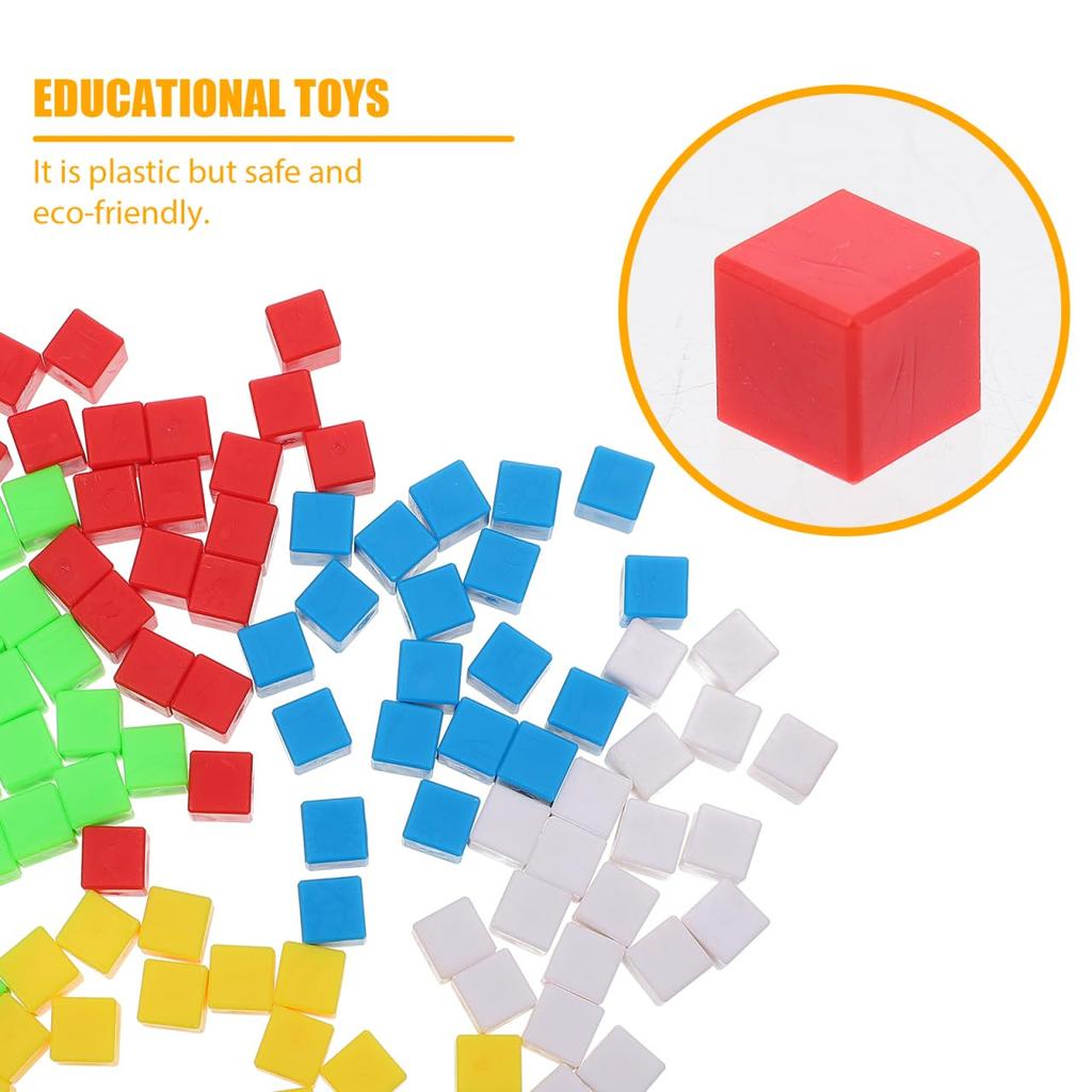 Alasum 200 Pieces Cube Blocks for Kids, Geometry Game Tiles, Toys, Fidget Pens, Square Blocks, Plastic Craft Cubes