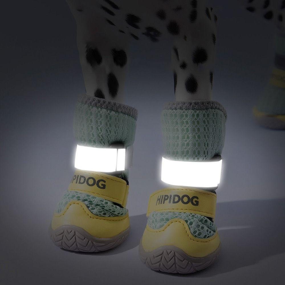 Adjustable Anti-Slip Pet Shoes Rubber Sole Dog Foot Covers Fashion Dog Mesh Shoes  Summer