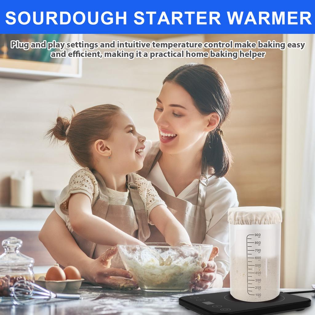 PC Sourdough Starter Warmer Temperature Control Dough Fermentation Thermostat Reservation Function Sourdough Warmer Mat for Home