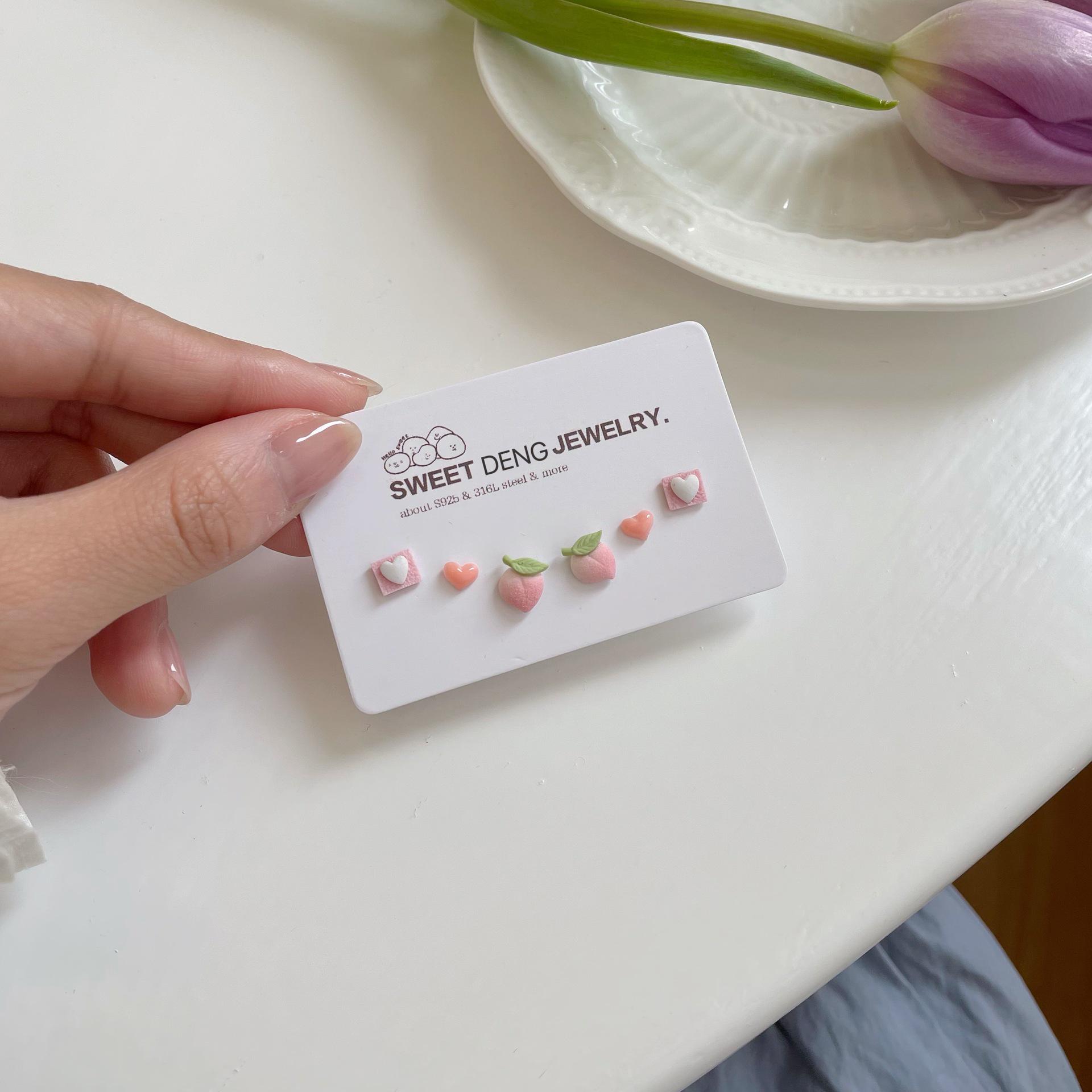 

Комплект серег из серебра 925 пробы с керамическими иглами - дизайн Frosted Love для женщин, стиль Niche на весну/лето 925 Silver Needle