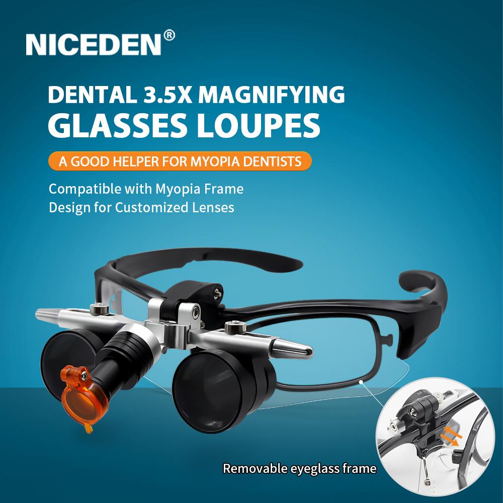 Niceden Factory High-quality Dental Myopia Magnifying Glass Detachable Myopia Adjustable With 5W Light