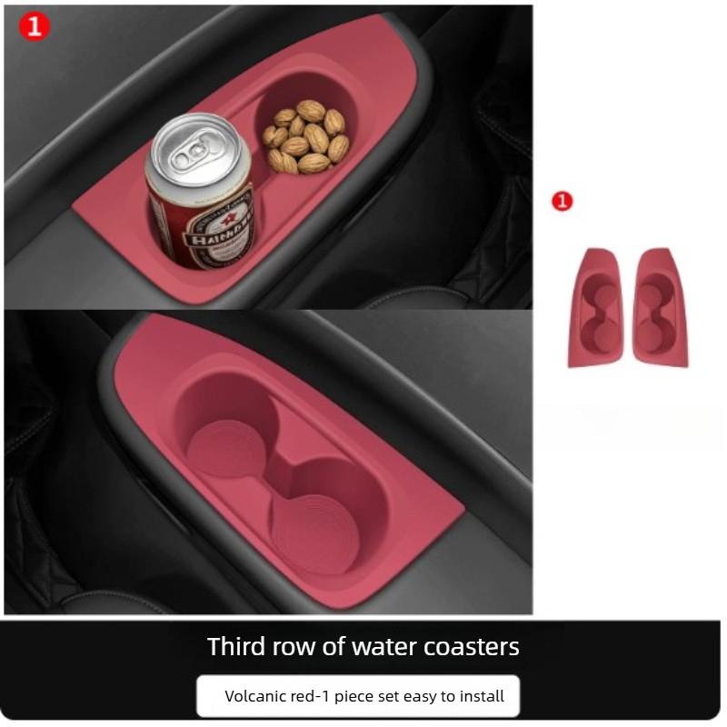 Rear Seat Silicone Cup Pad For GAC Trumpchi E9/M8 Master/Grand Master 2023-2026 Car Cup Pad Trough Protective Pad Car Interior