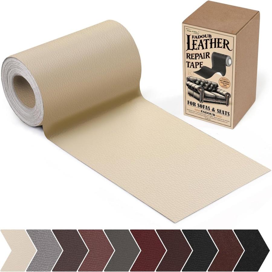 MIUSIE Läderreparationslapp Självhäftande Läderreparationstejp för Möbler, Vinylreparationstejp för Reparation av Vinyl, Soffa