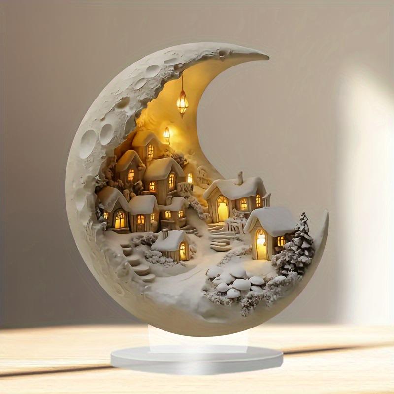 Eid Al Fitr, Acrylic, Lunar New Light Moon Brand, Snowhouse, Desktop Decoration Ornaments, Living Room and Bedroom Ornaments, Home Furnishings