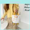 Adorable Duck Embroidered Canvas Tote Chic Korean Style Fresh Design Bag