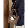 Hello Kitty Canvas Crossbody Bag With Padded Compartments For Casual Outings