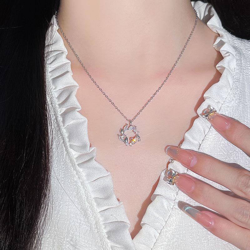 Original Princess On The Run Series Bow Necklace Jewelry Female Niche Design Sense Stainless Steel Clavicle Chain