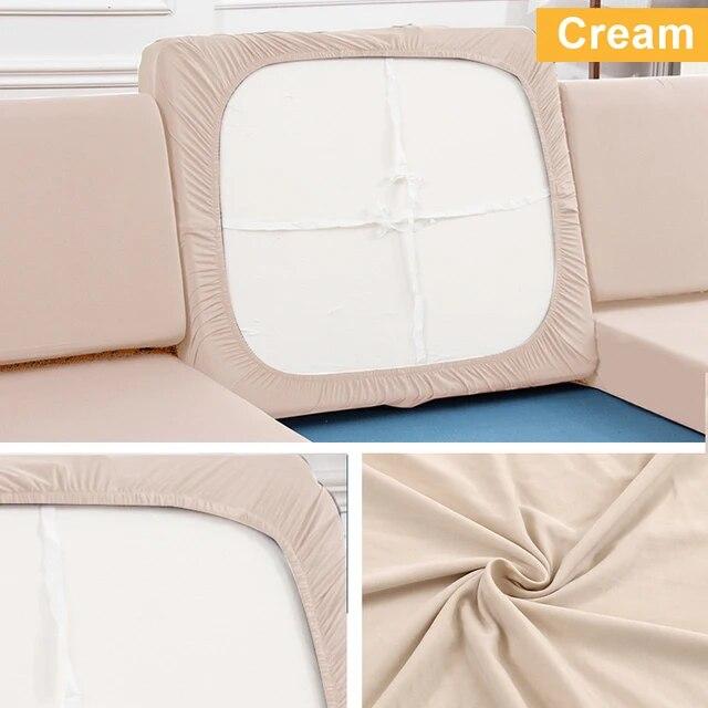 Einfarbiger Sofa-Sitzkissenbezug, elastischer Schutz, deckt Haustiere und Kinder ab, waschbar, abnehmbarer Sofakissenbezug, Möbelschutz