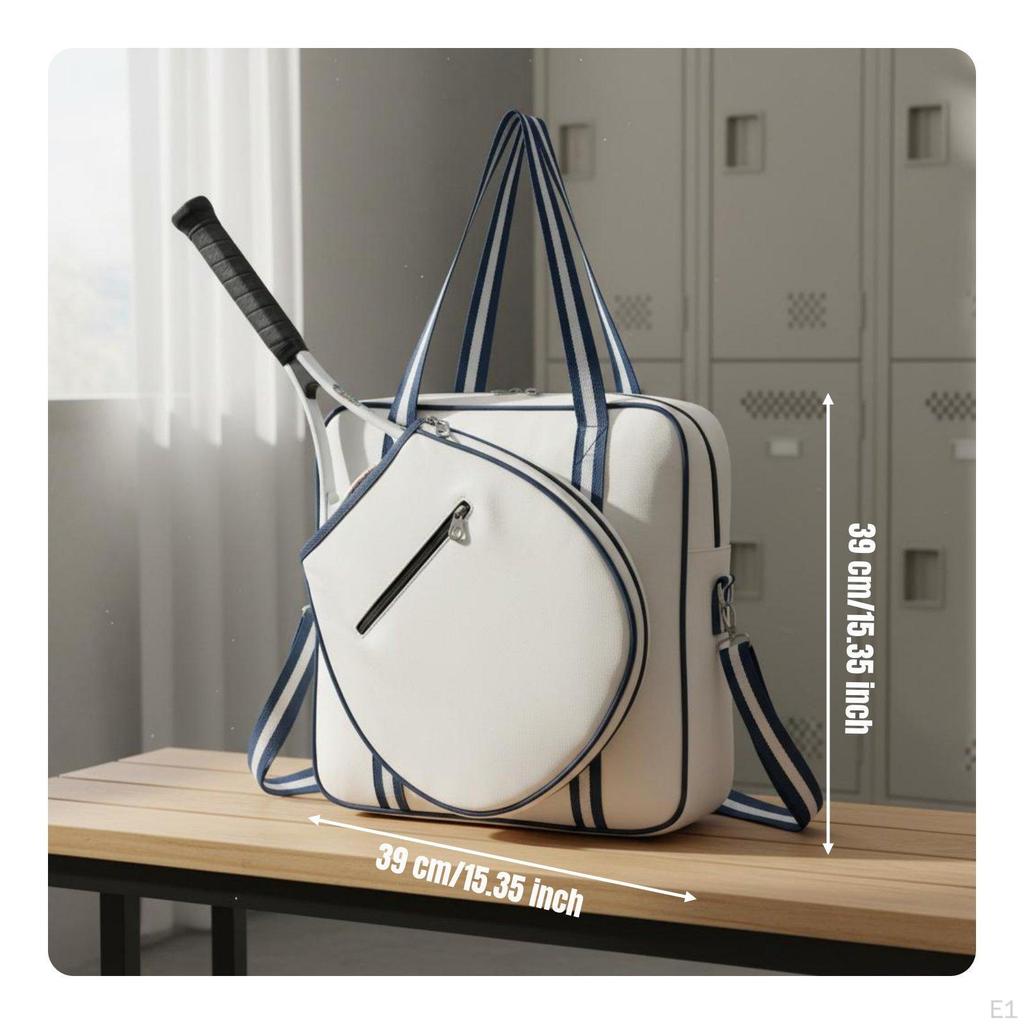 Badminton Racket Bag Multifunctional Tennis Tote Detachable Strap for Men, Women Blue