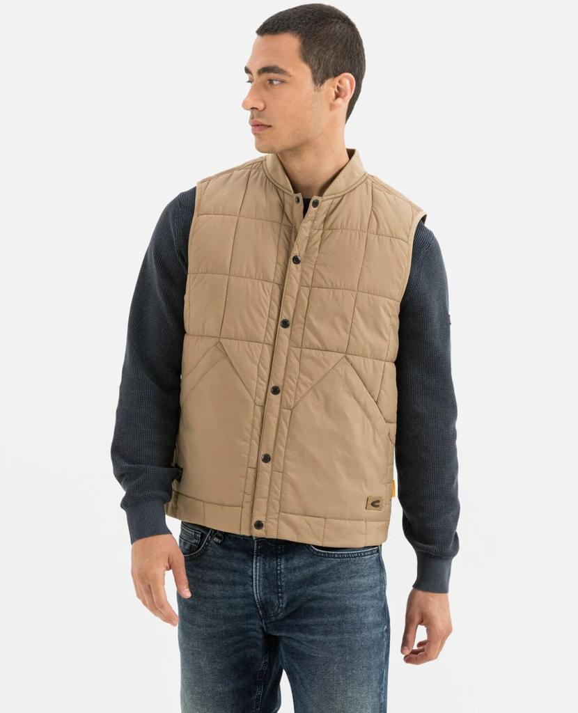 Winter Jacket Camel Active Lightweight Quilted Vest with Stand-up Collar (460330-8U99) Beige