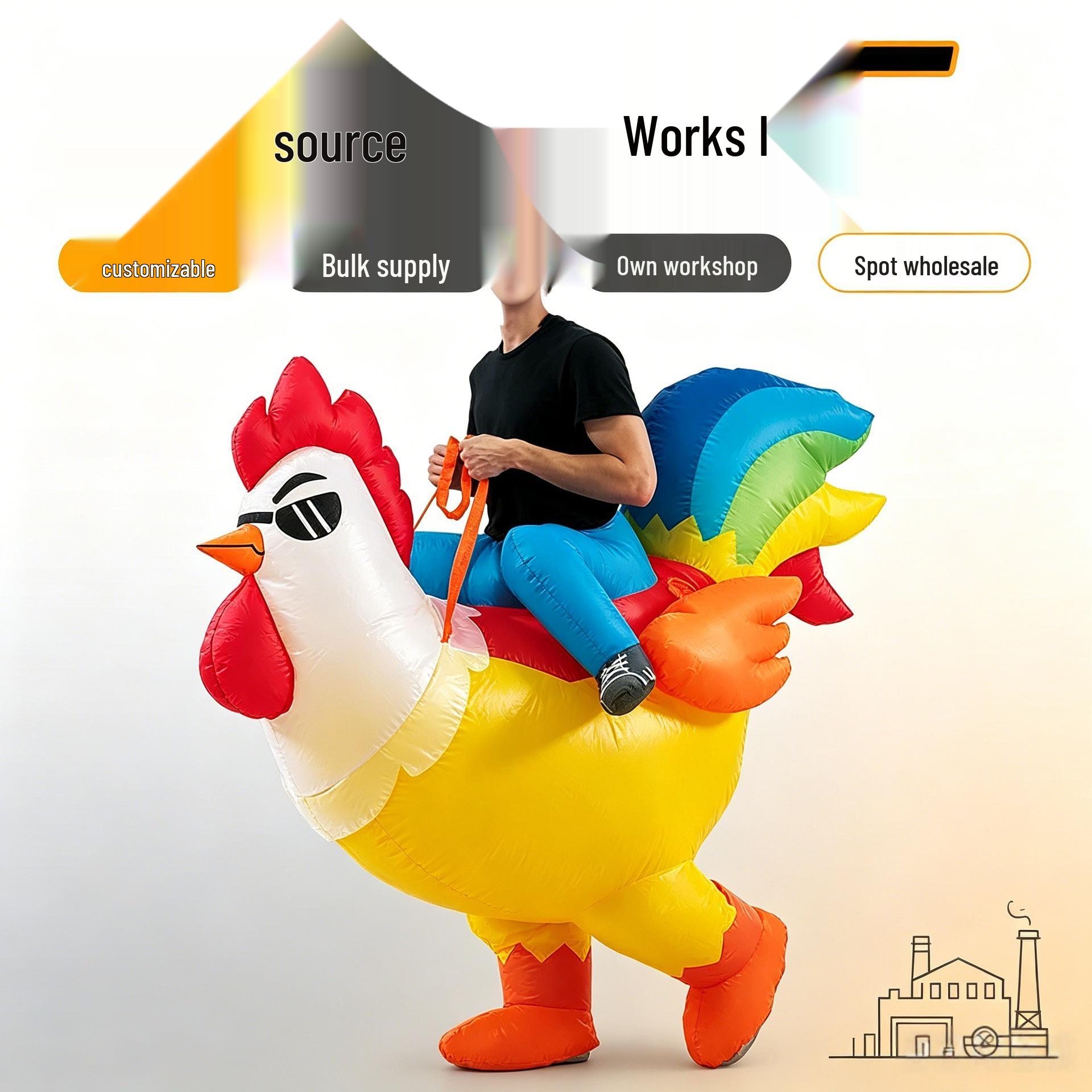 Rooster Inflatable Costume with Sunglasses - Popular, High-Quality, Fun Design Sunglasses Rooster