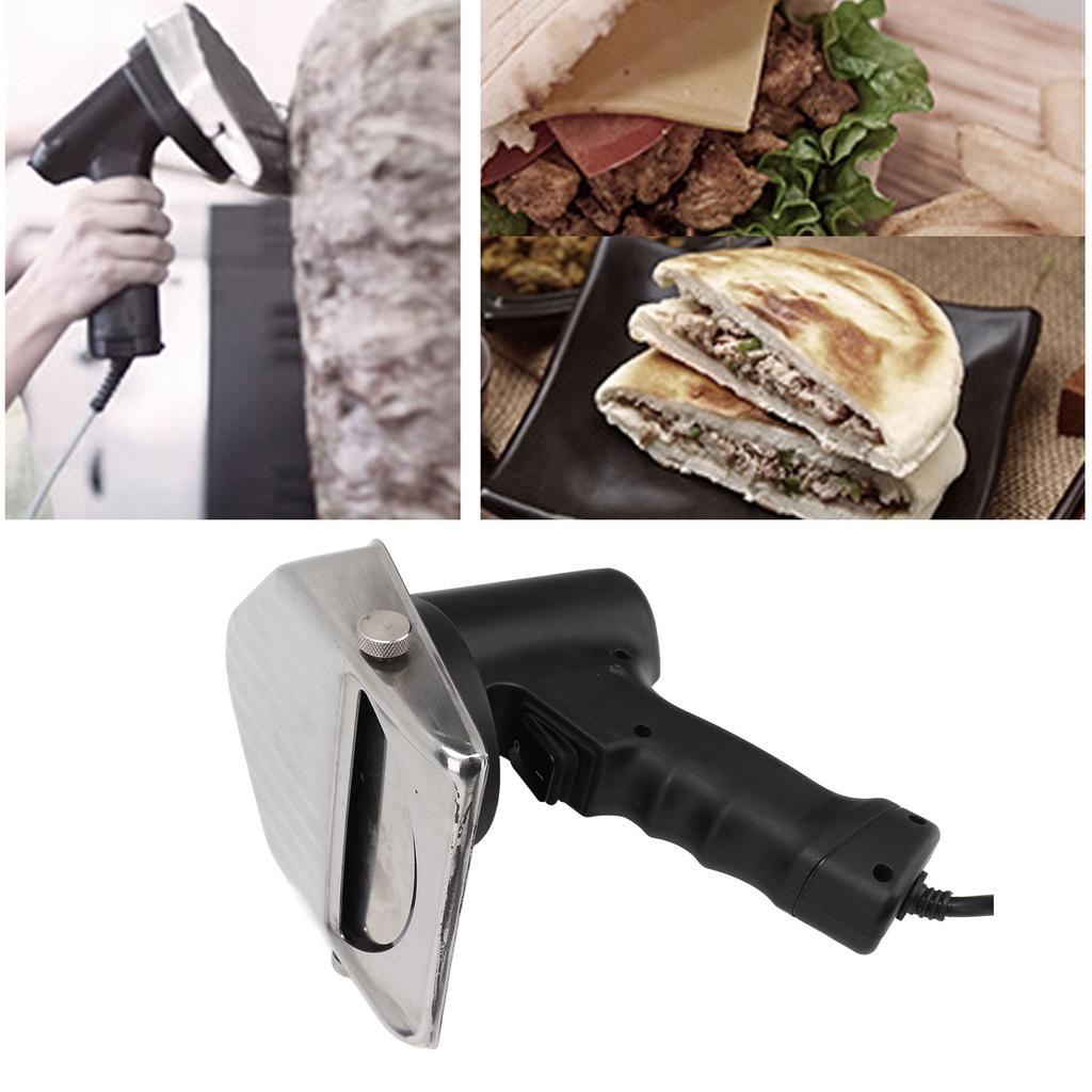 220V Roast Meat Slicer Commercial Electric Kebab Knife Shawarma Cutter Handheld BBQ Beaf Cutting Machine Gyro Knife