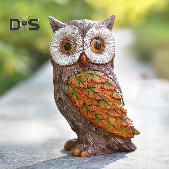 Zahradní list Zvíře Figurka Želva Sova Veverka Králík Liška Ptáček Ježek Šnek Socha Pryskyřice Plastika Zvířátka Dekorace Dvůr Ornament