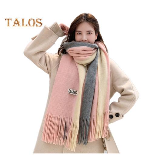 

Зимний женский шарф, толстый, теплый, длинный и широкий, в цвет пэчворка, ветрозащитный, с кисточками, декоративный, противоусадочный, сохраняющий тепло, наружный шейный платок темно-розовый