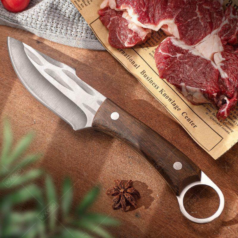 Stainless Steel Kitchen Knife Boning Knife Meat Cleaver Handmade Forged Chef's Knife Wooden Handle Butcher Knife for Household