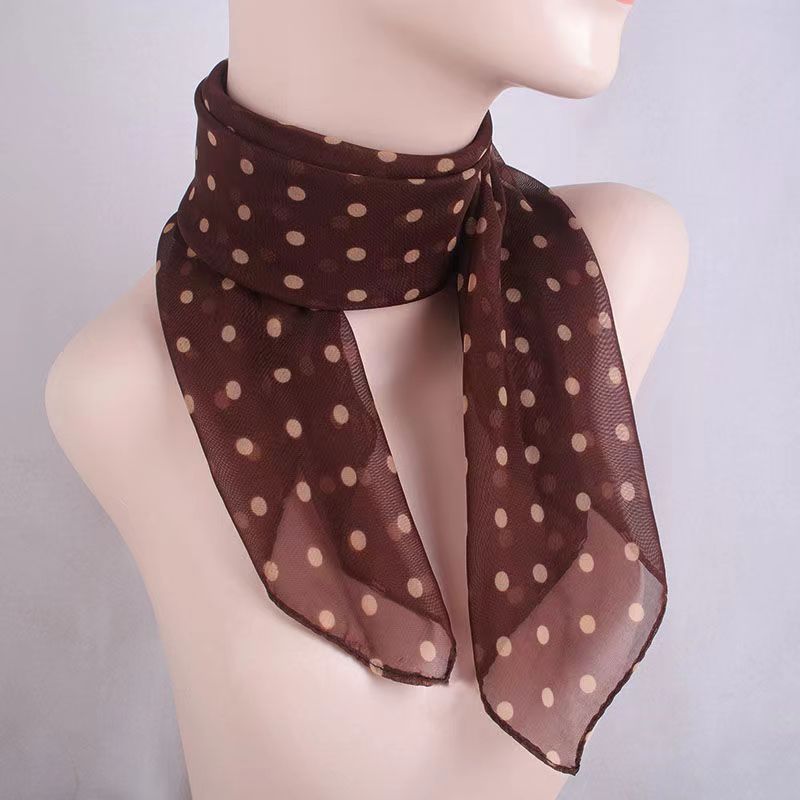 Women's Spring/Summer Soft Chiffon Silk Scarf Neckwarmer Printed Decorative Square Handkerchief