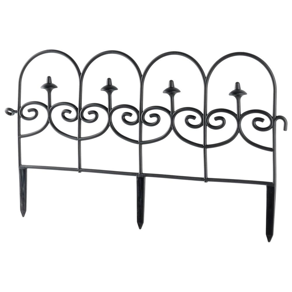 12X Płotek Ogrodowy Czarny Border Palisada Obrzeże Trawnika Grządki 714 Cm