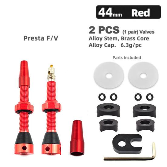 1 Set Tubeless Valve Kit with Wrench CNC Machined Super Light Metal Stem And Caps Replacement 44/60mm MTB