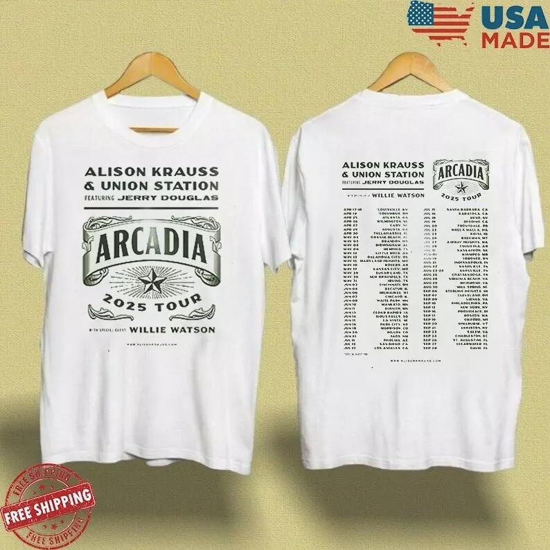 Футболка с принтом Alison Krauss Union Station Tour 25, двусторонняя, унисекс, CS117 XXXL