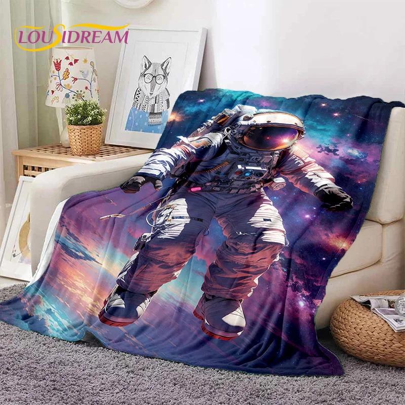 Astronaut Dream Universe Spaceman 3D Outer Space Cartoon Soft Blankets,Throw Blanket for Picnic Beds Home Bedroom Cover Kid Gift