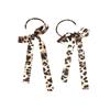 Exaggerated Leopard Print Streamer Earrings Premium Earrings 925 Silver Needle Earrings Sweet Bow Long Earrings