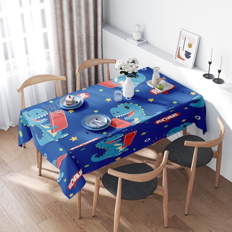 Blue Cartoon Design Tablecloth Set for Children's Room Decor Perfect Match for Your Kid’s Bedroom or Playroom!