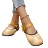 Außenhandel Retro Rundkopf Farbabstimmung Große Schnalle Weiche Sohle Bequeme Einzelne Schuhe Herbst Flacher Boden Lässig Leichte Mund Einzelne Schuhe