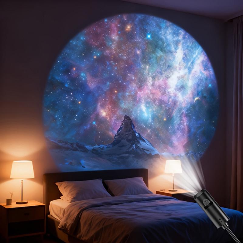 Lumière de Projection Galaxie LED 1 Lumière + 10 Images Changeantes, Projecteur Galaxie LED, Veilleuse Éclairage Ciel Étoilé