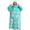 Kvinner Vinter Fleece Hettegenser Morgenkåpe Oversized Teppe med Ermer 140cm Kjempe TV Hettegensere Sweatshirts Koselig Komfortabel Varm