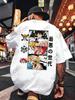 One Piece 2026 Summer Harajuku Anime Printed Casual Top Men And Women Trendy American Style Short Sleeve ParentChild TShirt