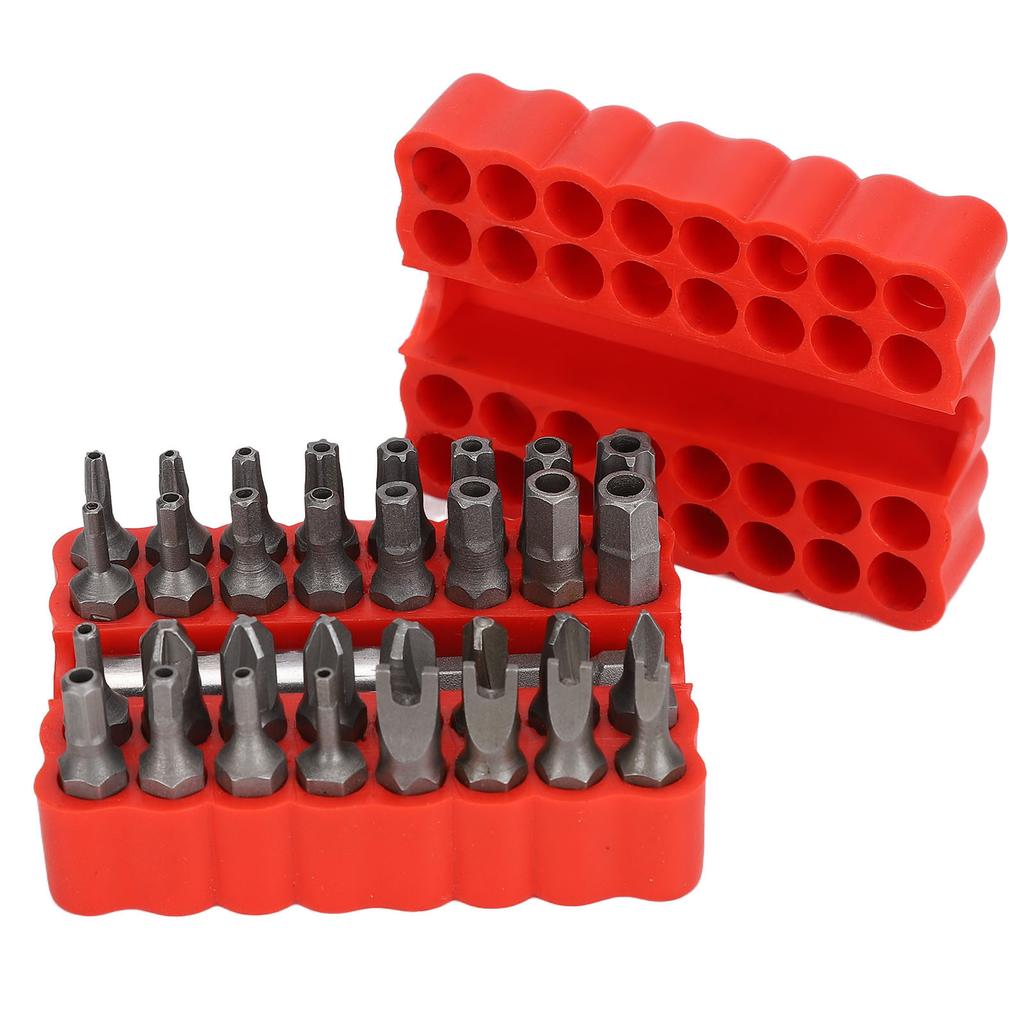 33Pcs Security Screw Hex Bit Set Chrome Vanadium Steel 14in Shaft for Vehicle Computer