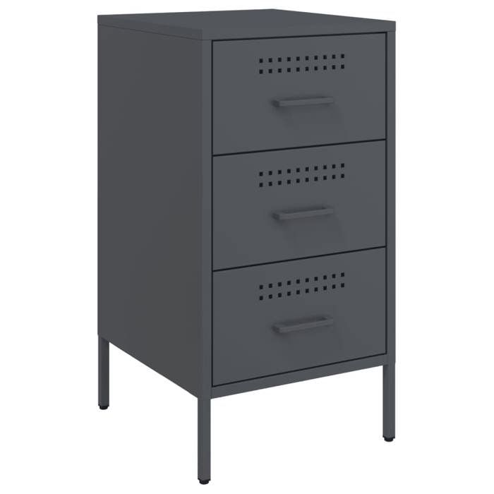 VidaXL Bedside Table, Bedside Cabinet with Legs, Nightstand with Drawers, Bedroom Nightstand, Anthracite 843082