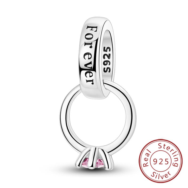 Original Copper Charm Bead Heart Lovers Valentine'S Day Charm Fit Charm Bracelet Pendant Women Jewelry Gift