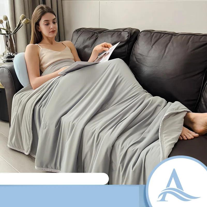 2026 Air Condition Comforter for Summer Pure Color Ice Silk Cooling Blanket Lightweight and Smooth Summer Cold Quilt Cooling Blanket for Bed