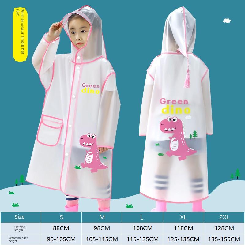 Children's Raincoat for Boys and Girls, Kindergarten School Rainwear, Transparent Cute Poncho-Style Raincoat for Toddlers and Students