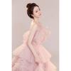 Light wedding dress temperament girl wedding dress pink white color dress tube top