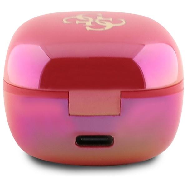 Guess Słuchawki Bluetooth Gutwsj144Esf   Tws + Stacja Dokująca Fuksja/Fuschia Iridescent 4G Printed Logo