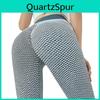 Colanți Fitness Elastici cu Talie Înaltă pentru Femei cu Design Push Up și Textură Ruched pentru Yoga și Sală