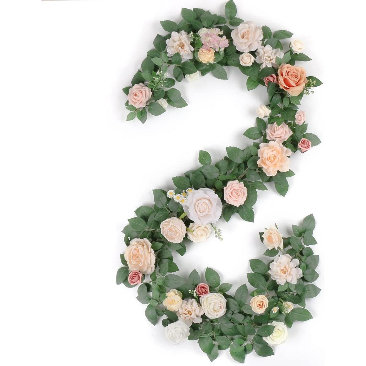 

1,8 м искусственные цветы гирлянда искусственный эвкалипт для стола цветочная гирлянда с цветами для свадебной арки фон настенное украшение на День благодарения розовый/белый