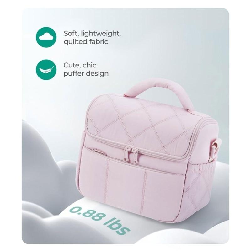 Flexible Lunch Bag With Waterproof Interior Thermal Insulation Double Shoulder Strap Design Portable Meal Bag