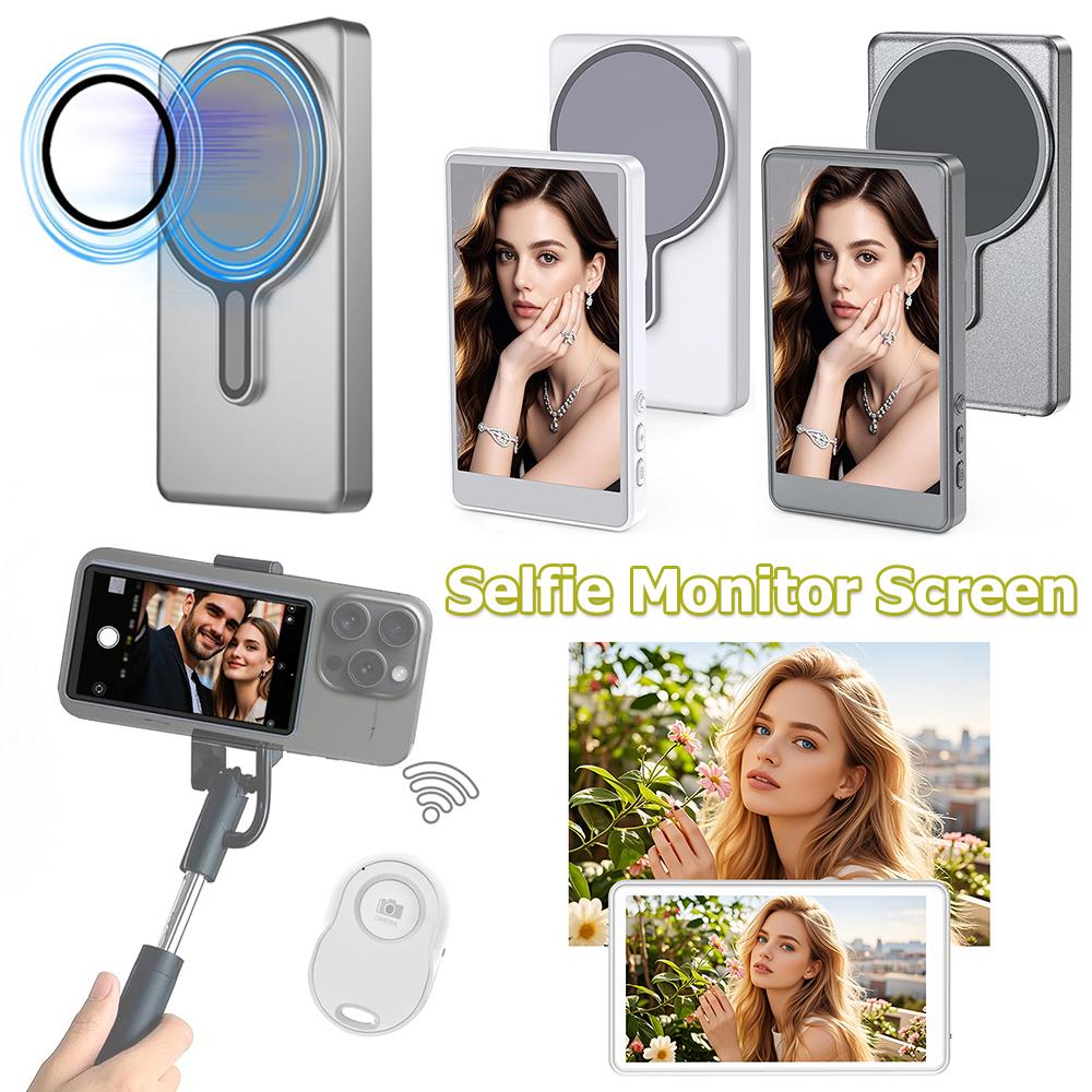 Magnetic Phone Vlog Selfie Monitor Screen Back Camera Monitor Phone Vlog Selfie Screen for Selfie Vlog Live Accessory