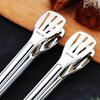 304 Stainless Steel Triple-Line Kitchen Tongs for Bread, Barbecue, and Buffet