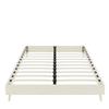 Modern Minimalist Bed Frame, 160x200 cm, Beige, Dutch Velvet Fabric, Bedroom Furniture. Excludes Gas Lift Mechanism, Headboard, and Mattress.
