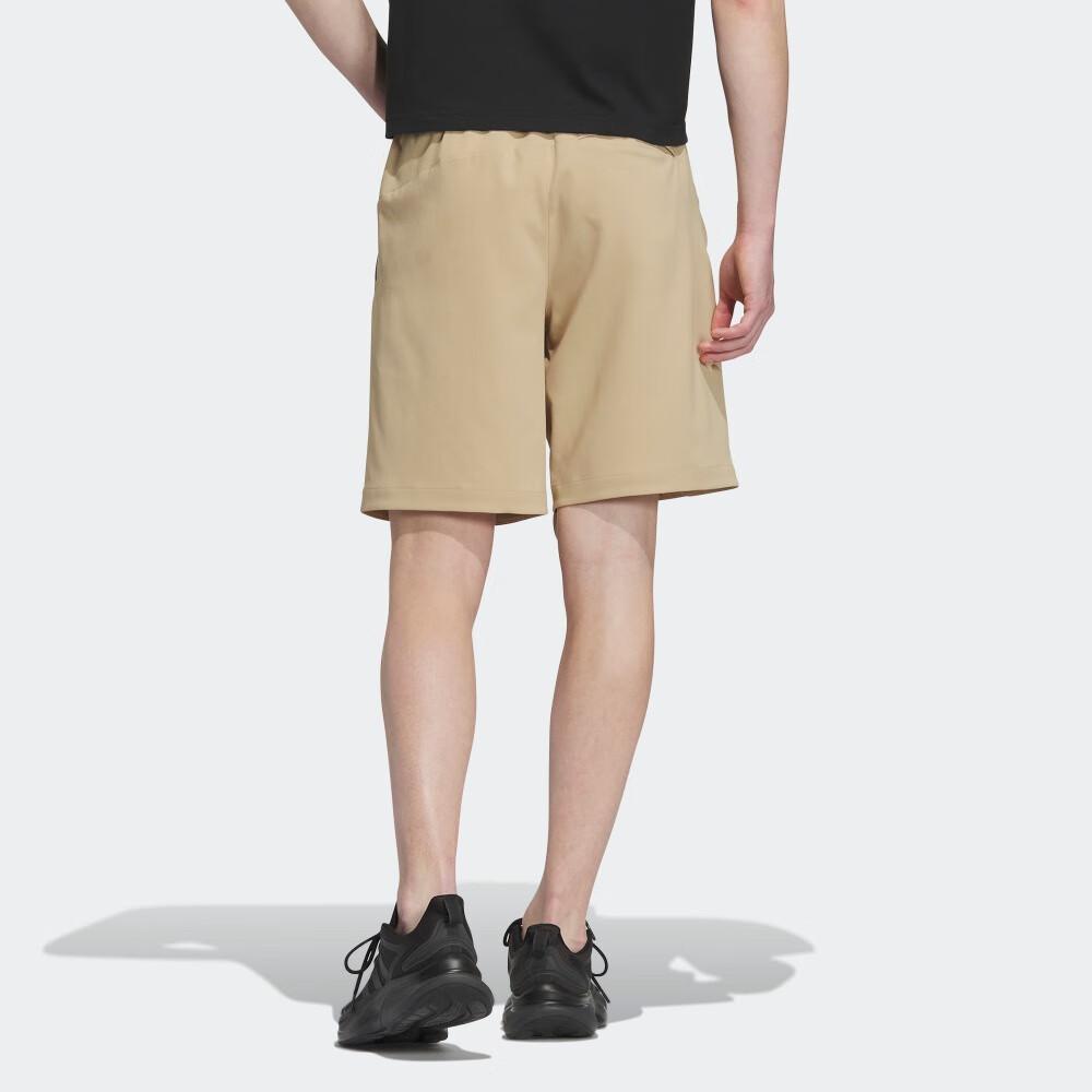 Adidas Solid Color Logo Outdoor Sports Casual Straight Leg Shorts Men Shorts Light-Khaki IU1276