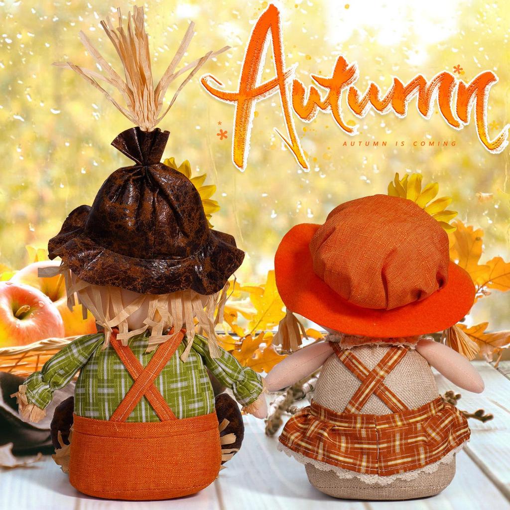 Autumn Sunflower Scarecrow Straw Doll Ornament