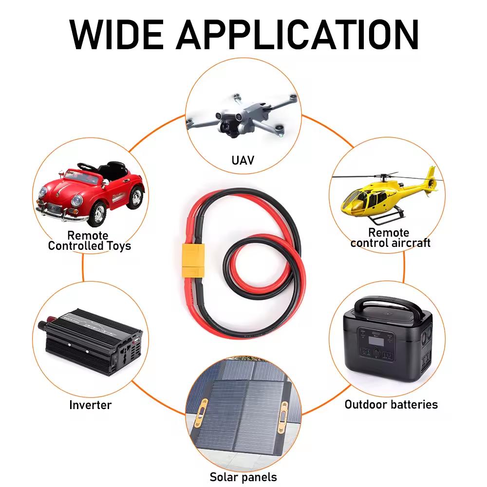 XT60 12AWG Parallel Battery Connector Male/Female Cable Dual Extension 40CM/60CM Silicone Wire for RC Battery Motor